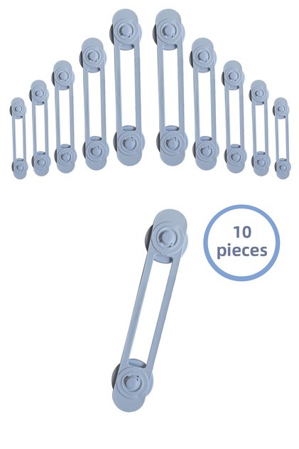 10 Pcs Multi-Purpose Lock Practical Protection for Cabinet and Drawer Baby Safety Set White Color