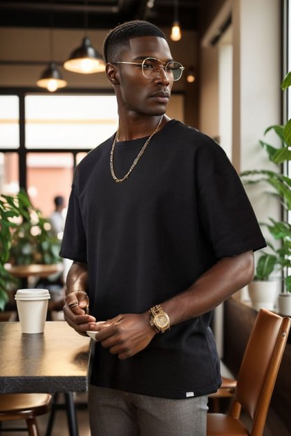 Unisex Crew Neck 2 Thread Basic Oversize Combed Cotton T-Shirt 1009