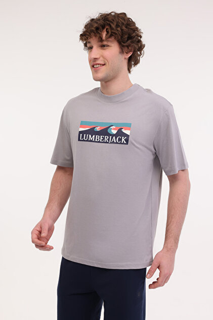 A☆プロフ Lumberjack ML ROGER 11OTD2-31 5FX Gri Erkek Kısa Kol T-Shirt