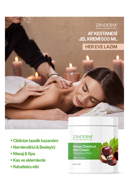 zinderm At Kestanesi Jeli, Masaj Kremi 500 ml - Fiyatı, Yorumları