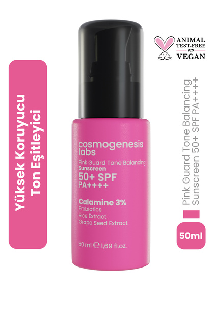 化粧下地 C.O.S.M.O.S Cosmogenesis Labs Pembe Ton Yüz Güneş Kremi 50ml - Spf 50 Su Bazlı