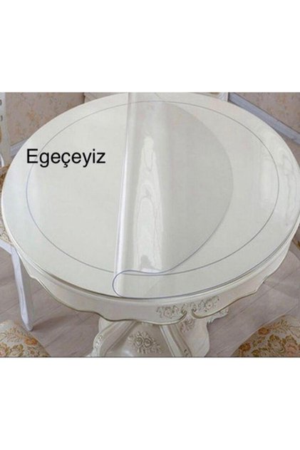 Şeffaf 1,3 Mm Kalın Pvc Yuvarlak Masa Örtüsü