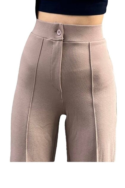 Large Size Striped Crepe Fabric Trousers