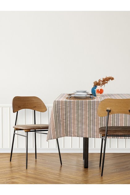 Striped Cotton Bulan Natural Linen Table Cloth