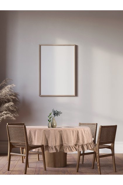 Natural Beige Buldan Fabric Flawed Table Cloth