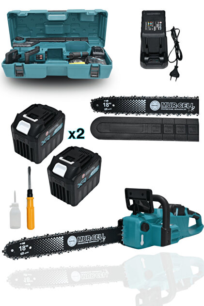 Mur-Cell Dj16 Mavi Şarjlı Ağaç Odun Kesme Motoru Zincirli Testere