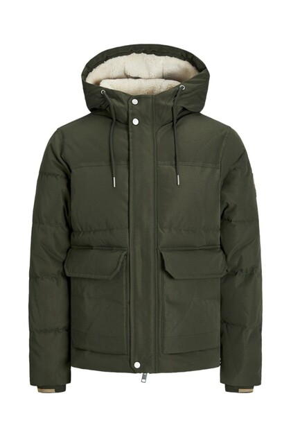Erkek Yeşil Jjcarl Puffer Jacket Mont 12256901-Rosin