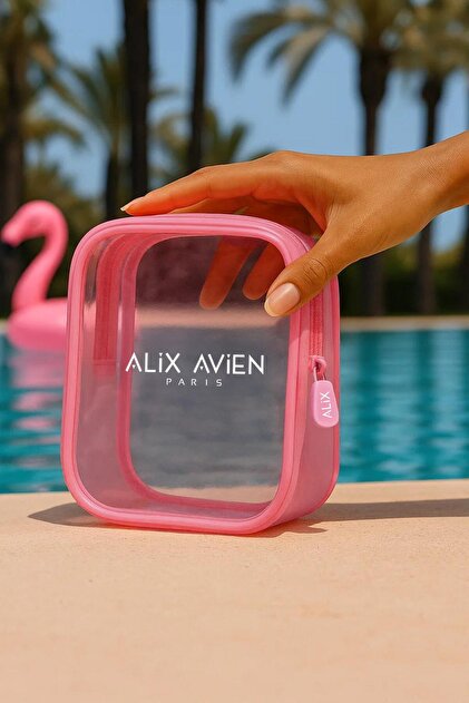 Alix Avien Pembe Mini Makyaj Çantası - Pink Cosmetic Bag - Fiyatı
