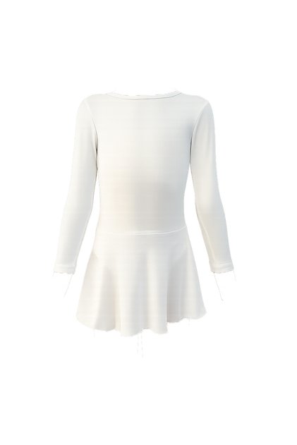 GIRL'S WHITE LONG SLEEVE CHIFFON SKIRT BALLET TRAINING WORKING SWIMWEAR