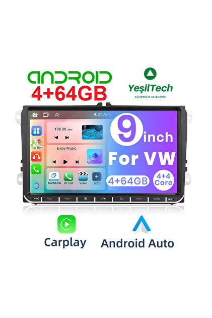 EXVOL VOLKSWAGEN ANDROİD MULTİMEDYA 4GB-64GB 9 İNC HD IPS CARPLAY