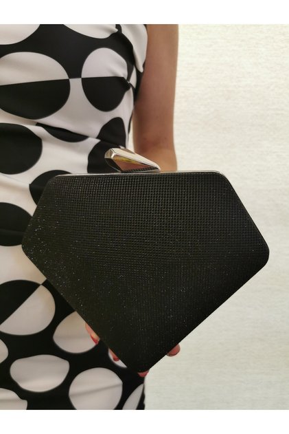 Women's Big Black Evening Dress Clutch Night Chain Wedding Bag