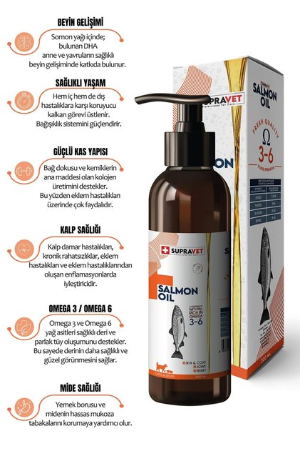 Salmon Oil Cats And Dogs 200 ML Doğal Kedi Köpek Norveç Somon Yağı