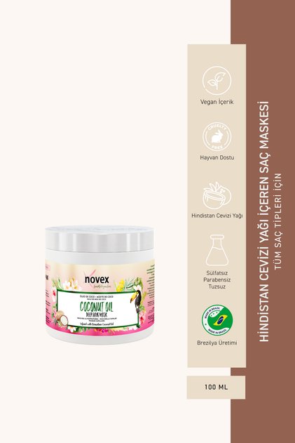 Coconut Oil - Kuru ve Hasarlı Saçlar Için Hindistan Cevizi Yağı İçeren Saç Maskesi 100g