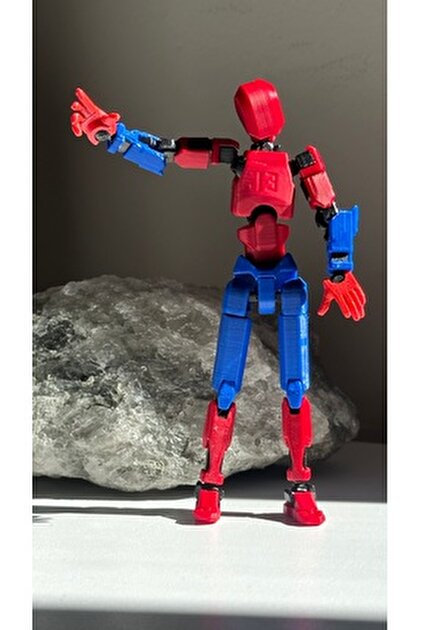 Loopify Lucky 13 Aksiyon Figürü Robot Oyuncak 13cm Gri Kırmızı