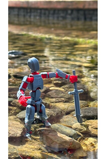 Loopify Lucky 13 Aksiyon Figürü Robot Oyuncak 13cm Gri Kırmızı