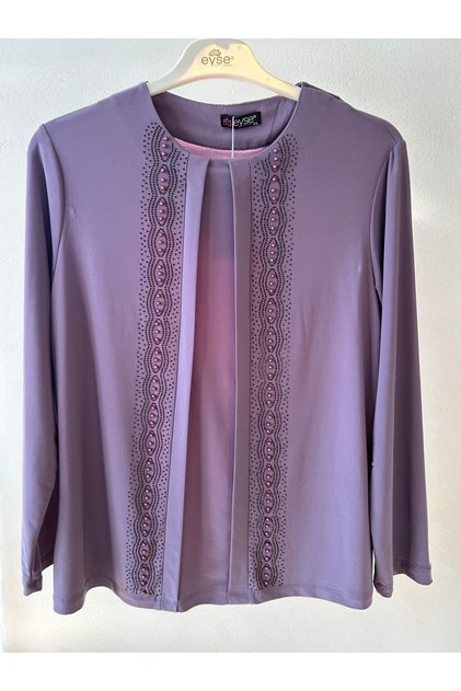 Stone Embroidered Plus Size Hijab Blouse for Mothers Elegance and Comfort