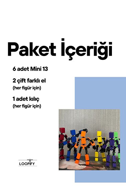 moifugyia Mini 13 Aksiyon Figürü Robot Oyuncak 8cm - 6'lı Set