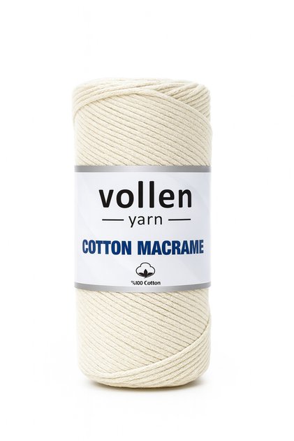 200GR, Ață de macrame din bumbac premium, Macrame din bumbac cu lanț de 2mm, Supla, Ață pentru genți, Ecru