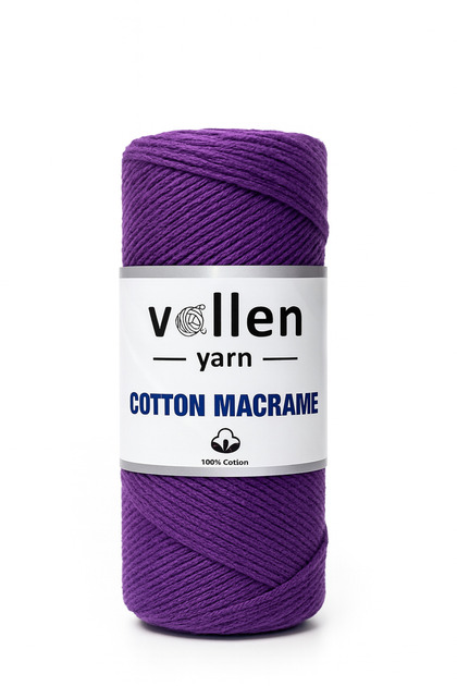 200Gr, Premium Cotton Cotton Macrame Rope, 2mm Cotton Chain Macrame, Supla, Bag Rope, Purple