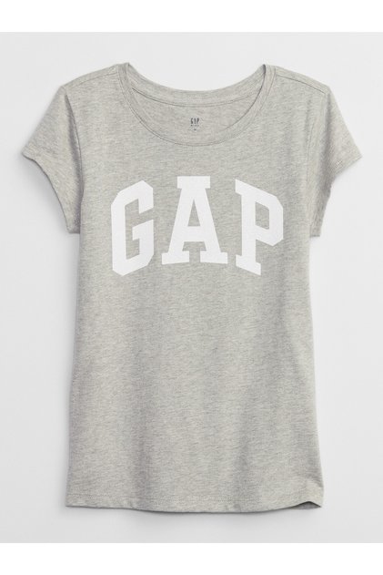 Kız Çocuk Gri Logo T-Shirt