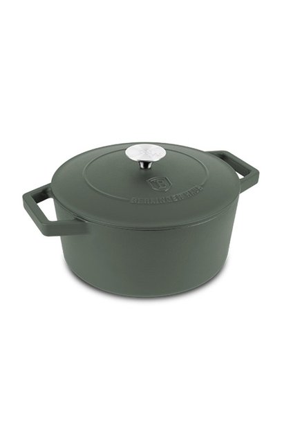 Oală din fontă cu capac 4,35 l, 24 cm, verde mat, Berlinger Haus BH 6544, emailată, verde