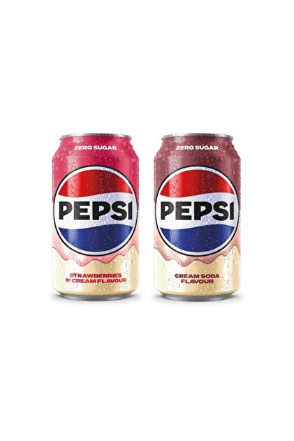 Pepsi Strawberries 'n' Cream & Cream Soda Flavours 330ml * 2 Adet
