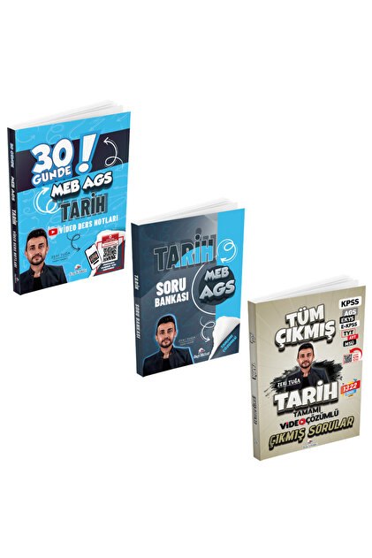 Dizgi Kitap 2026 MEB AGS Tarih Kazandıran 3'lü Set Zeki Tuğa