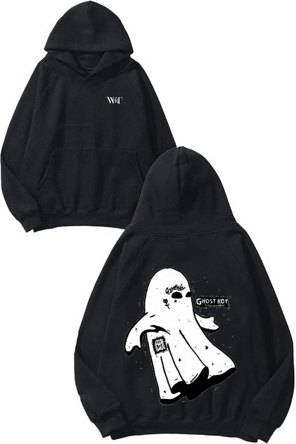 Lil Peep 4 Design Back Printed Black Hooded Sweatshirt