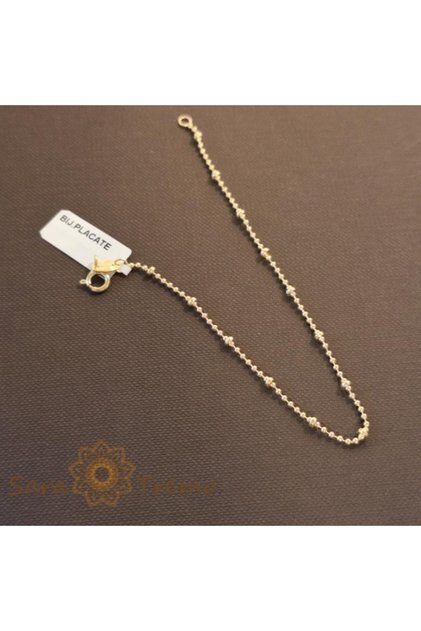 Brățară placată cu aur 18K pentru femei, model biluțe 4 cu 1, 19 cm