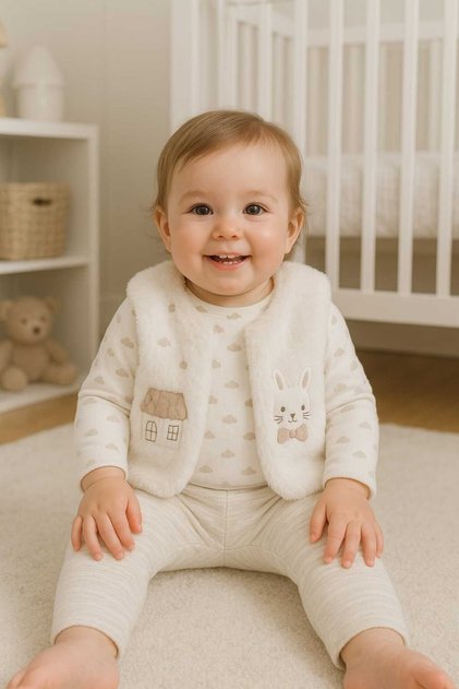 Baby Girl Extra Soft Plush Cardigan Luxury Set of 3 100% Cotton