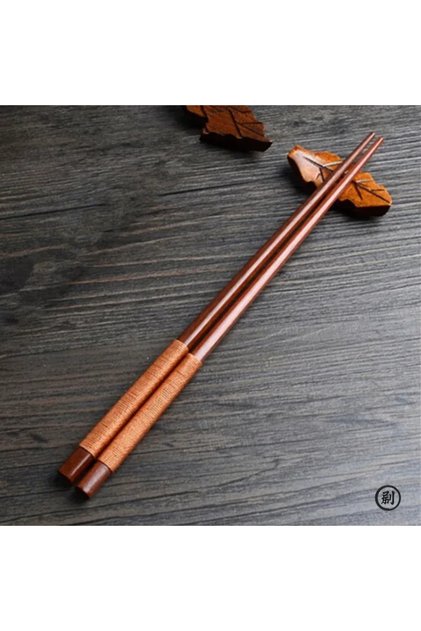 gold line Handmade Japanese Natural Chestnut Wood Sushi Chopsticks Set Value Gift Sushi Chinese food