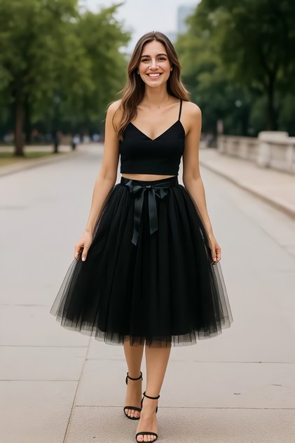 Women's 6 Layers 65 Cm Elastic Midi/knee Length Tutu Skirt 6 Layers Pleated Lined Tutu Skirt