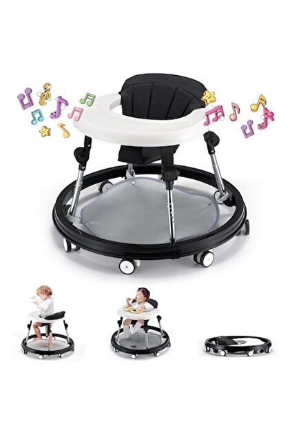 Premergator Multifunctional 3in1 VibeZilla Scaun de Masa si Jumper, Panou Detasabil Muzical Black