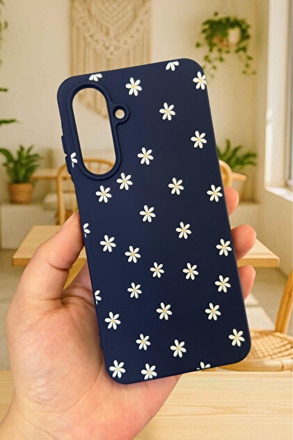 Samsung Galaxy A56 Uyumlu Mini Papatya Desenli Silikon Darbe Emici Klasik Korumalı Rubber Kılıf