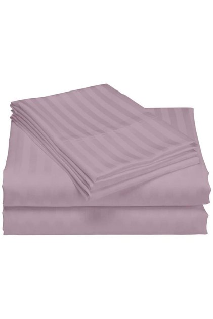 Σεντόνι Deco, 100% βαμβάκι, Damask Satin, μέγεθος ρίγας 1 cm, Λιλά, 240x260 cm