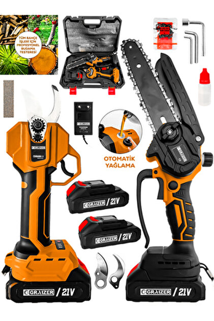 Graizer 2 li Set M-21 Vf 2 Akülü Çelik Şanzuman 2 Pala 2 Zincirli