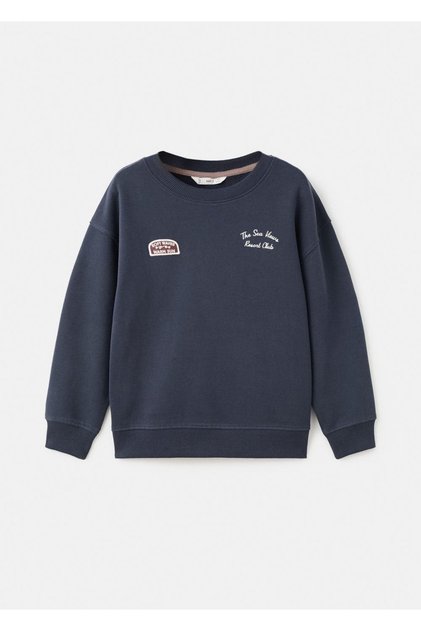 İşlemeli pamuklu sweatshirt