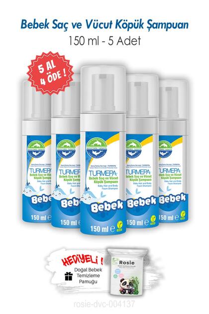 Buy 5 Pay for 4 Baby Hair and Body Foam Shampoo 150 ml and Rosie