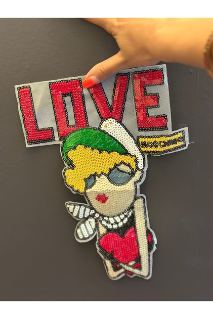 28X20 cm Sequin Embroidery Lettering Embroidery Patch Applique