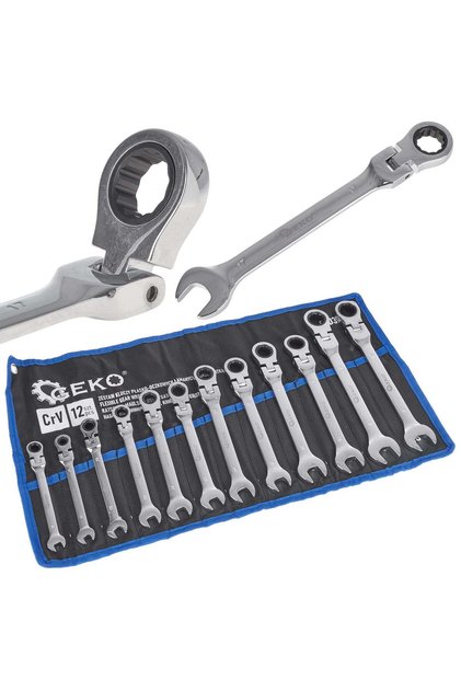 Set de chei combinate cu clichet, 8-19 mm, 12 bucăți, G10337