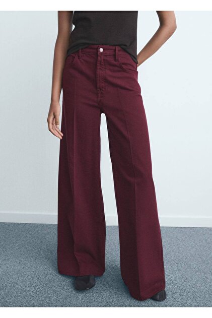 Yüksek bel wide leg jean pantolon