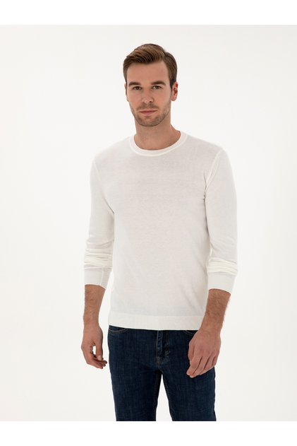 Camel Slim Fit Cotton Blend Crew Neck Knitwear Sweater 50318982-Vr015