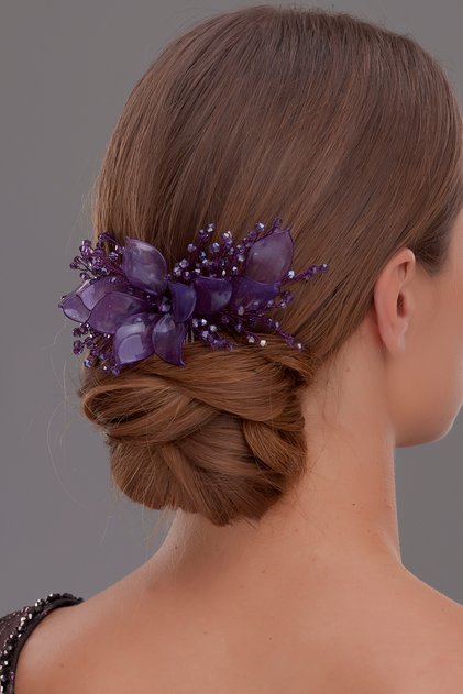 Sarah Flower Detailed Women's Hair Accessory Bride Wedding Promise Engagement Crown