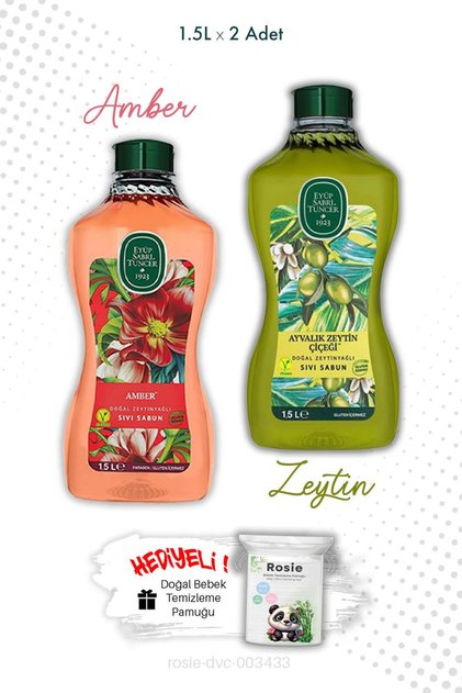 Ayvalık Olive Blossom and Amber Liquid Soap 1.5L Eyüp Sabri Tuncer Rosie