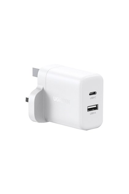 شاحن حائط بمنفذ USB-C ومنافذ USB بقوة 20 وات - أبيض