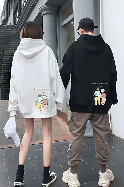 Grow Old With Me Back Printed Dear Combination Sweat (2PI) - grow old with me