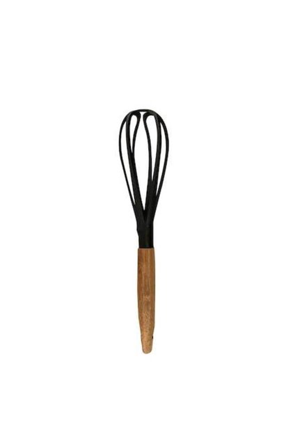 Tel de bucătărie din nailon cu mâner din bambus, Frandis, 31 cm, negru/