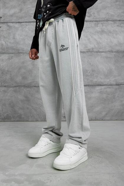 NOMARC Erkek Eşofman Altı Future is Now Yazılı Gri Oversize Baggy