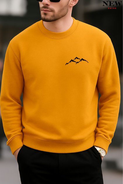 Mountain Printed Crew Neck Sweatshirt