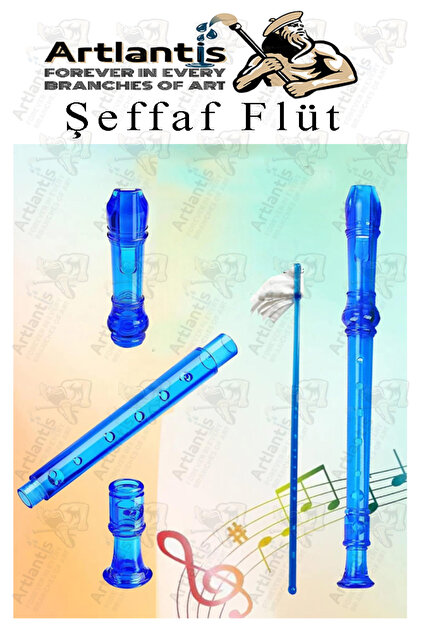 Artlantis Şeffaf Flüt Blok 1 Adet Renkli Blok Fülüt Şeffaf Abs